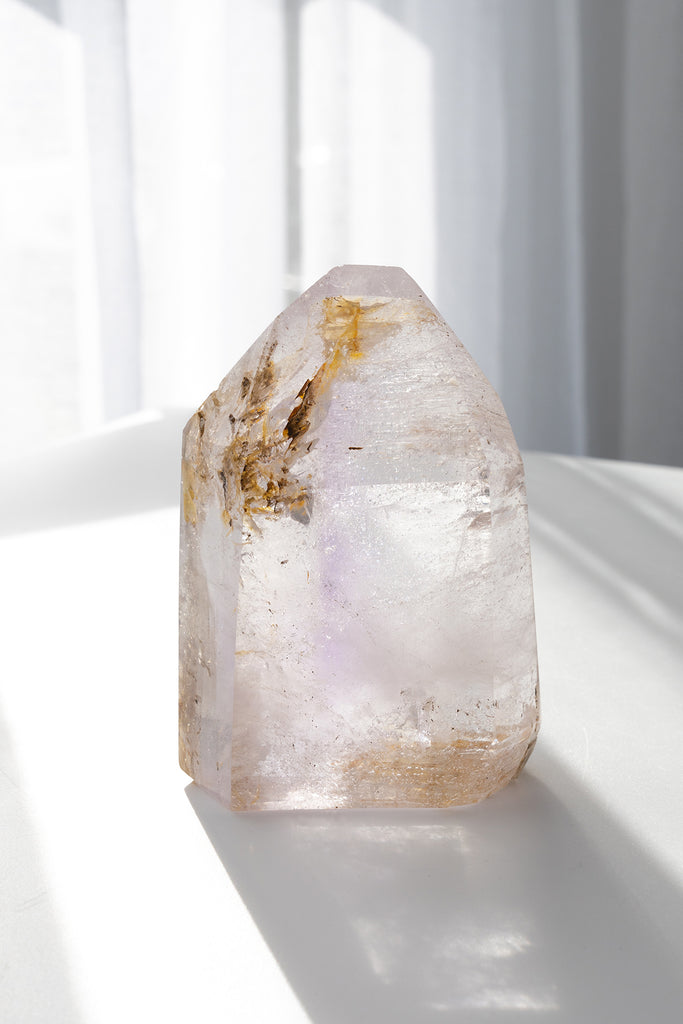 Included Quartz Freeform Point with Amethyst