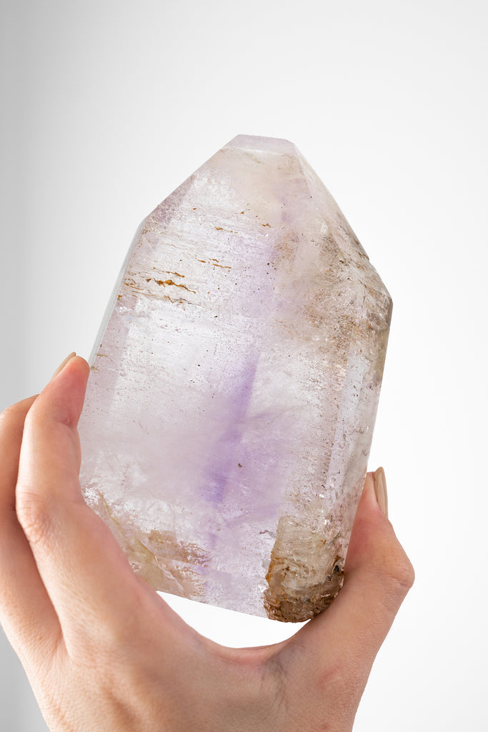 Included Quartz Freeform Point with Amethyst
