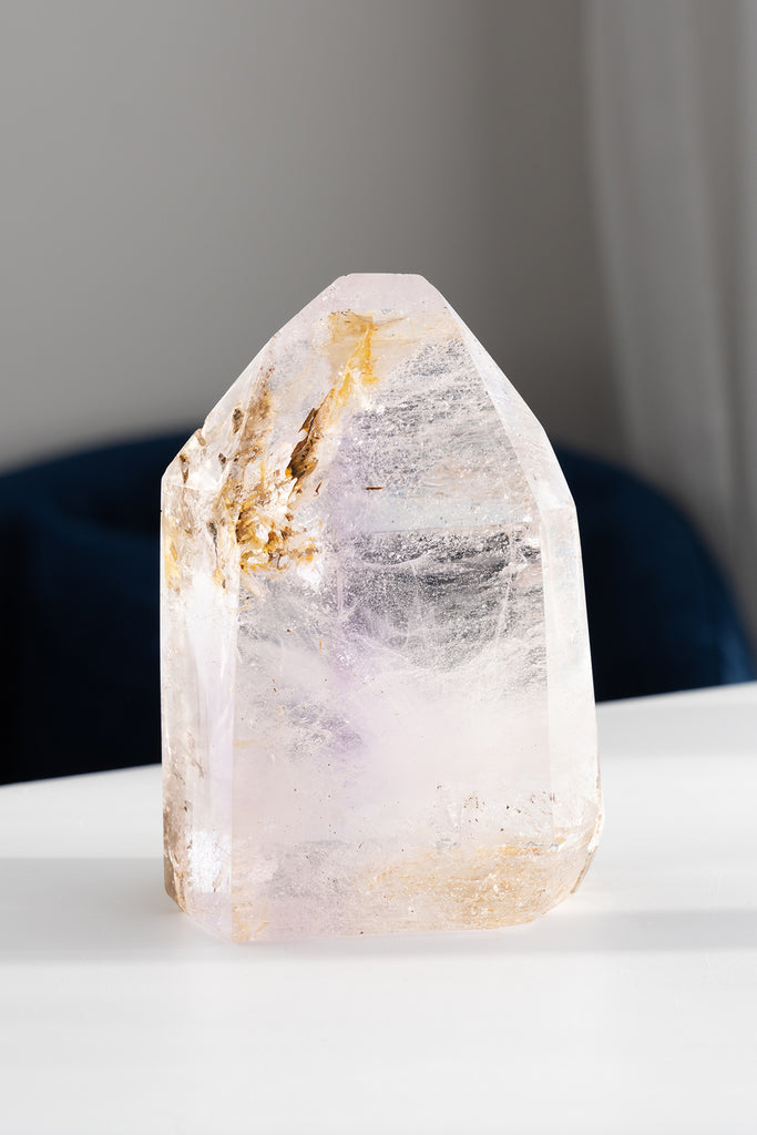 Included Quartz Freeform Point with Amethyst