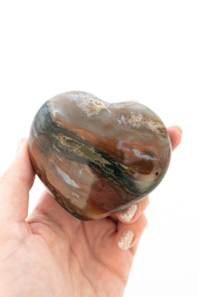 ocean jasper heart stone