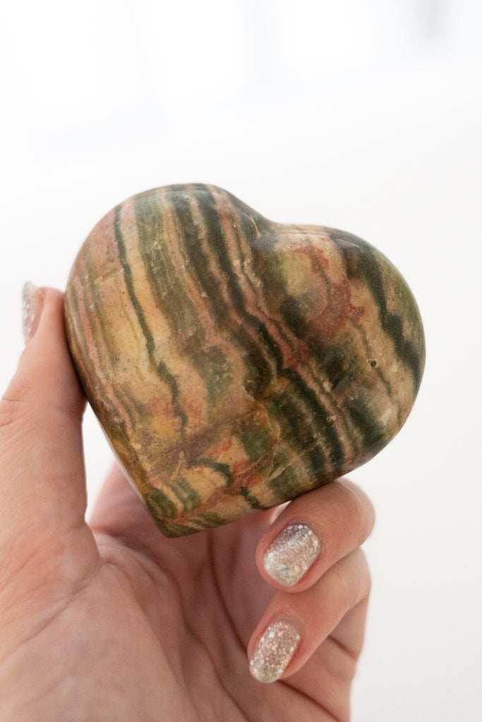 ocean jasper heart stone