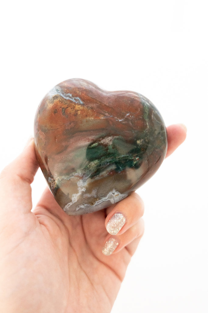 ocean jasper heart stone