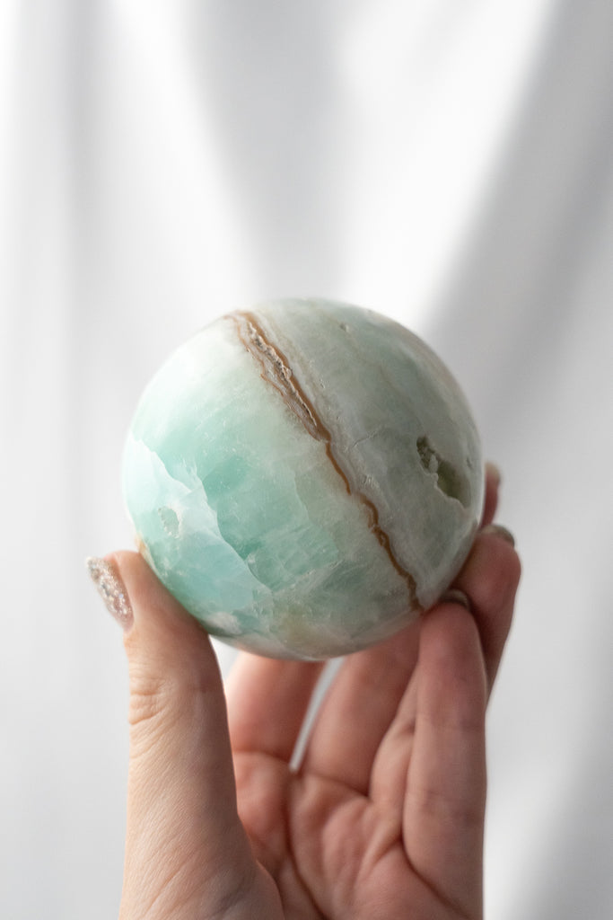 Caribbean blue calcite sphere