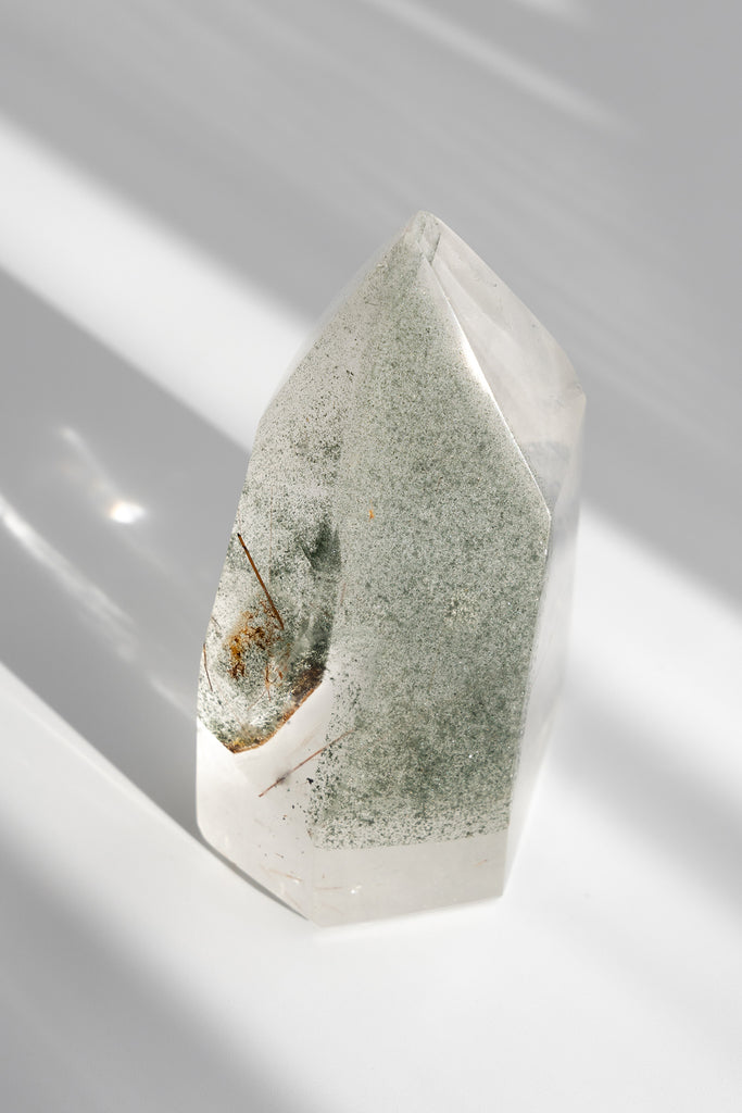 Included Quartz Lodolite with Rutile Freeform Point 