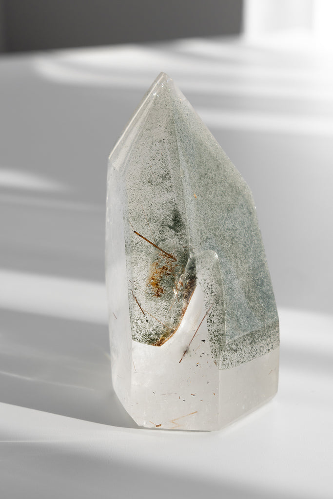 Included Quartz Lodolite with Rutile Freeform Point 