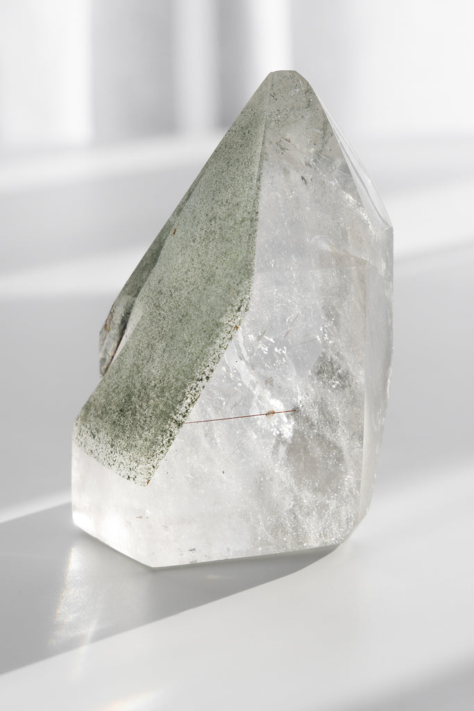 Included Quartz Lodolite with Rutile Freeform Point 