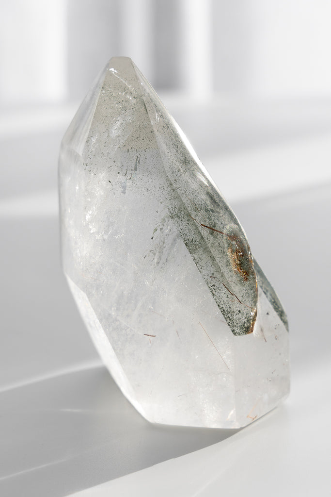 Included Quartz Lodolite with Rutile Freeform Point 
