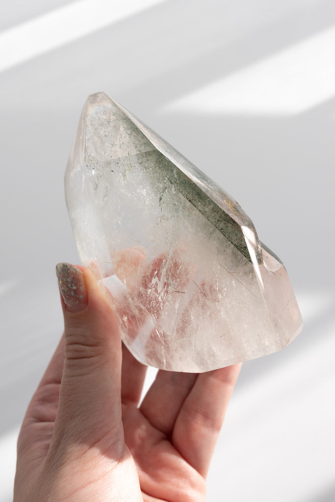 Included Quartz Lodolite with Rutile Freeform Point 