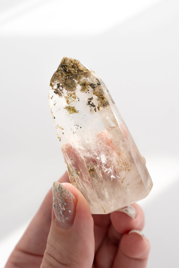 Included Quartz Lodolite Obelisk