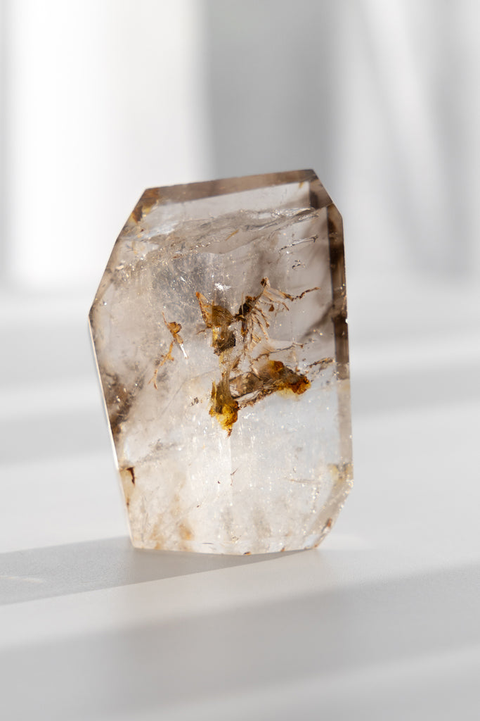 Included Smokey Quartz Faceted Point