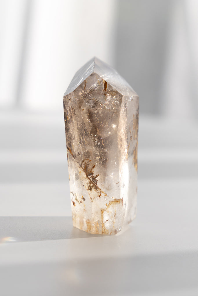 Included Smokey Quartz Faceted Point