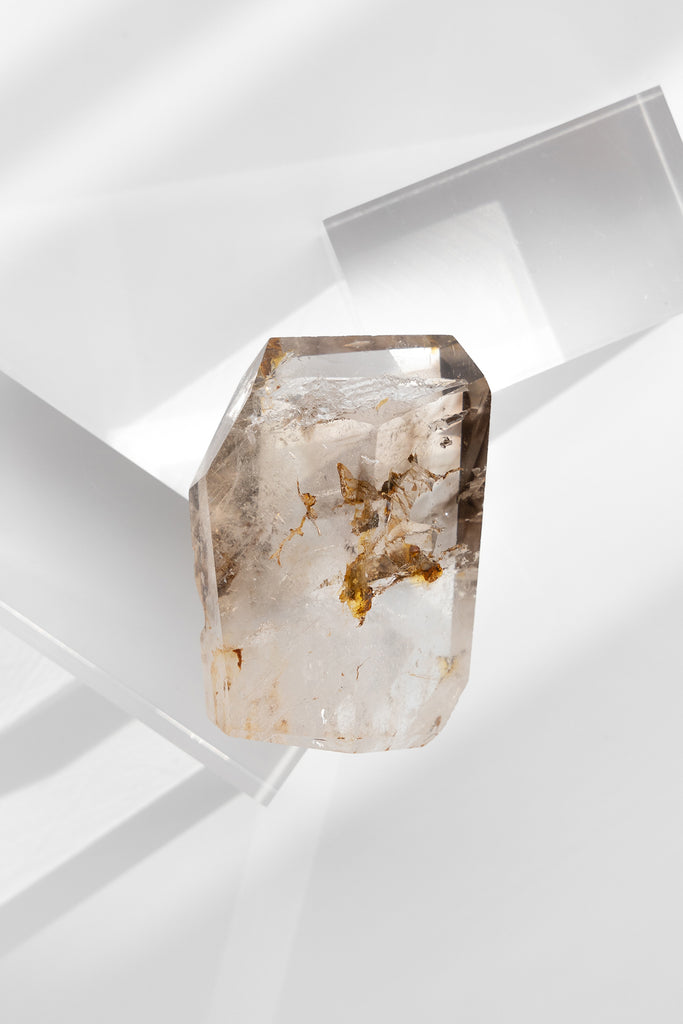 Included Smokey Quartz Faceted Point