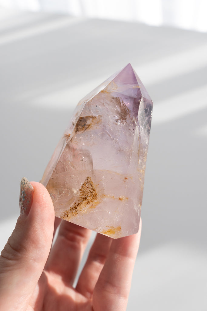 Included Quartz Obelisk with Amethyst