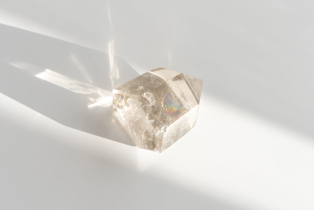 smokey quartz point rainbow