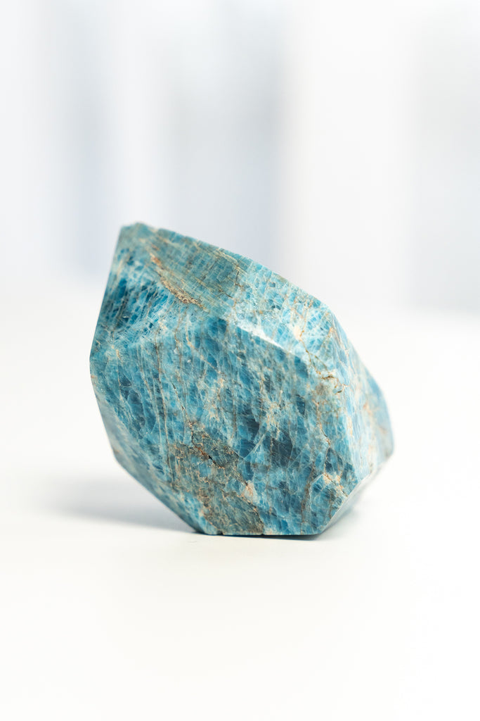 blue apatite freeform faceted