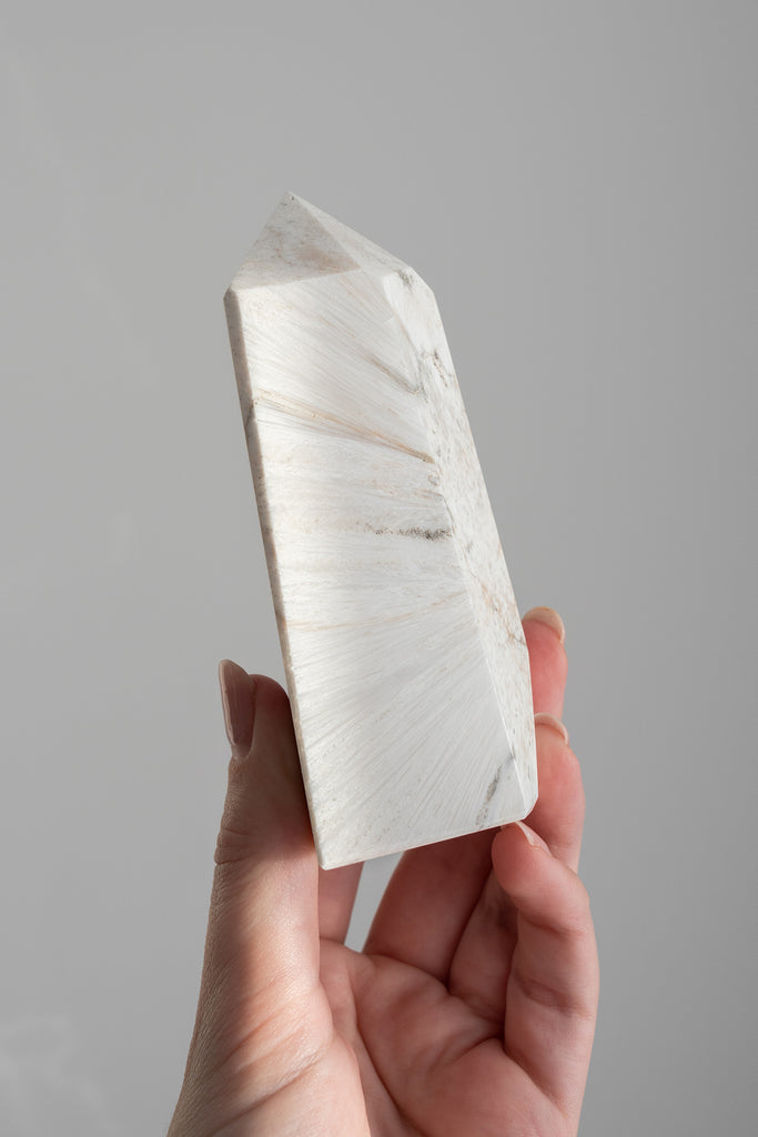 Scolecite faceted Point tower