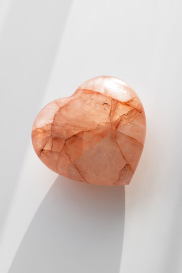 fire quartz hematoid heart crystal