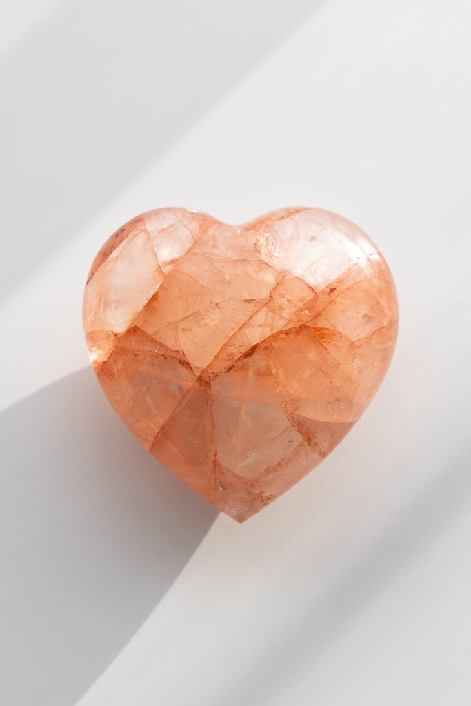 fire quartz hematoid heart crystal