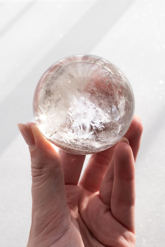 included clear quartz sphere