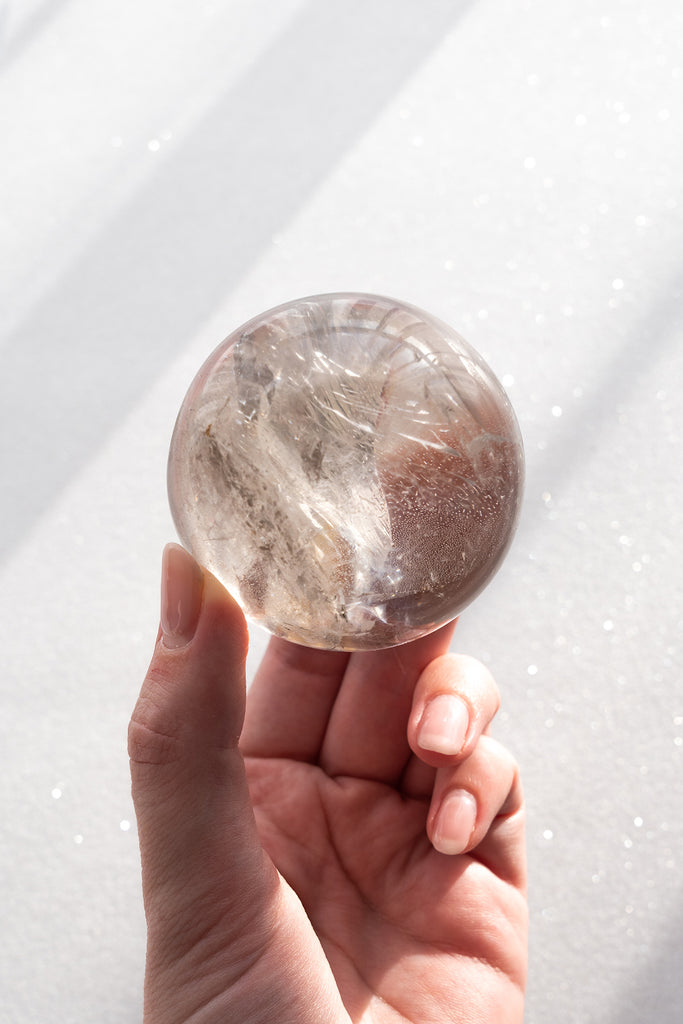 included clear quartz sphere