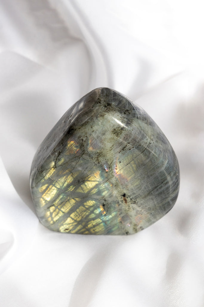 labradorite grey green purple flash freeform standing