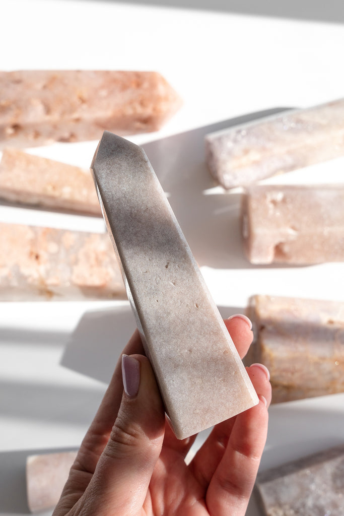 pink amethyst obelisk