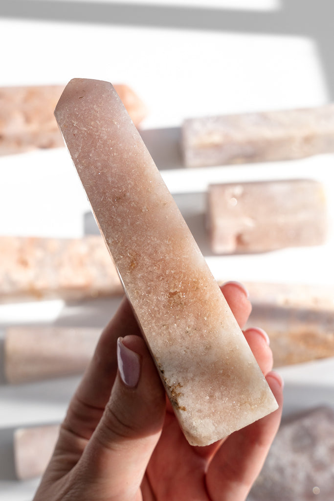 pink amethyst obelisk