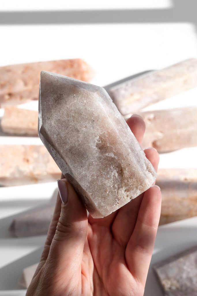 pink amethyst druzy point 