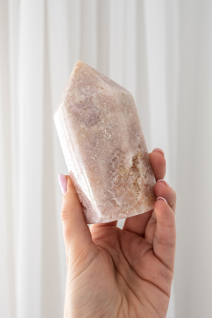 pink amethyst druzy point