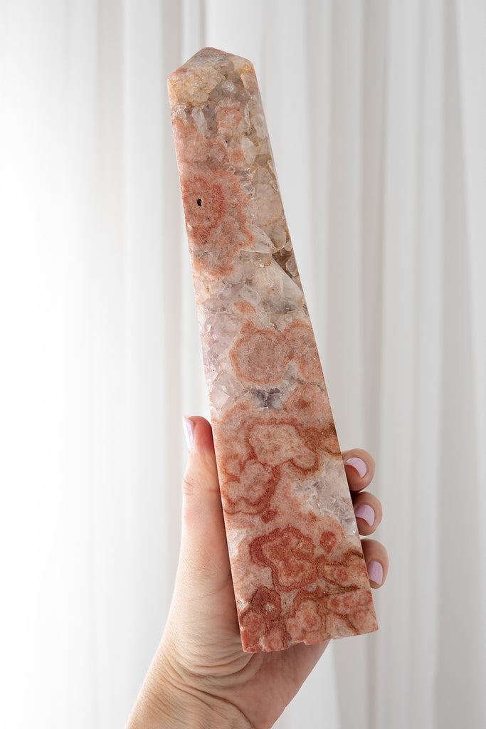 pink amethyst obelisk druzy