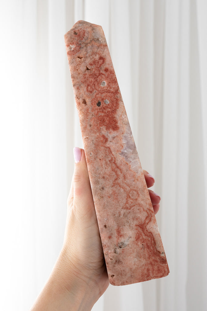 pink amethyst obelisk druzy