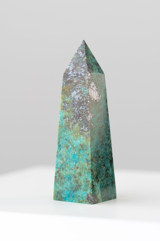 Chrysocolla point crystal rare