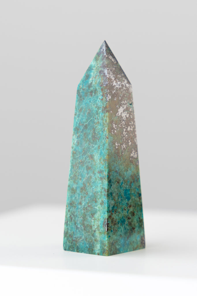Chrysocolla point crystal rare