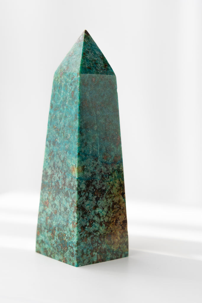 Chrysocolla point crystal rare