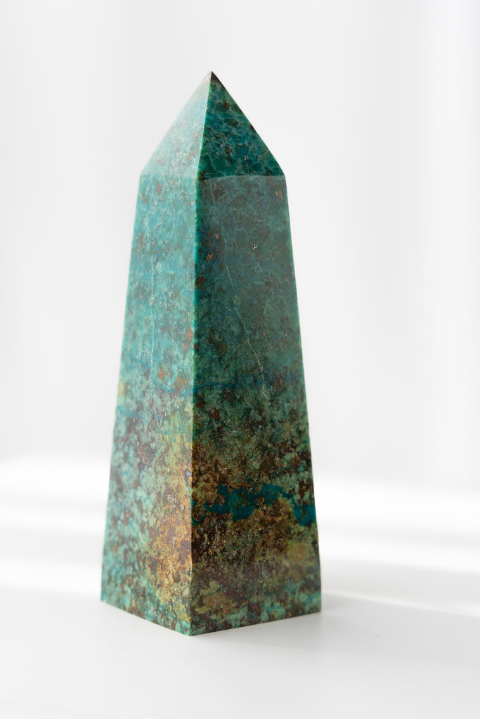 Chrysocolla point crystal rare