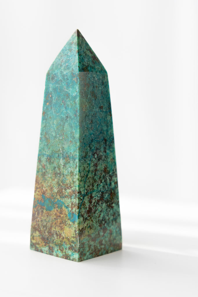 Chrysocolla point crystal rare