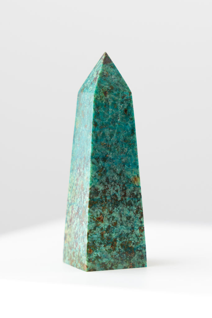 Chrysocolla point crystal rare