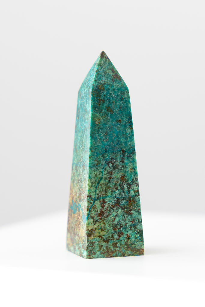Chrysocolla point crystal rare
