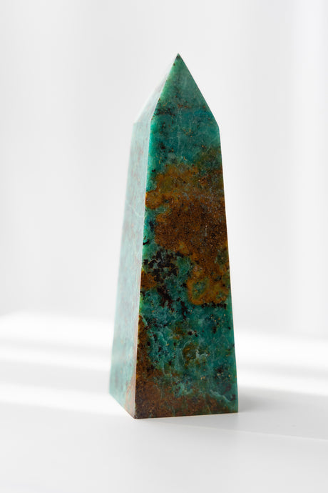 Chrysocolla point crystal rare
