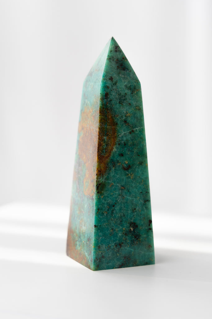 Chrysocolla point crystal rare