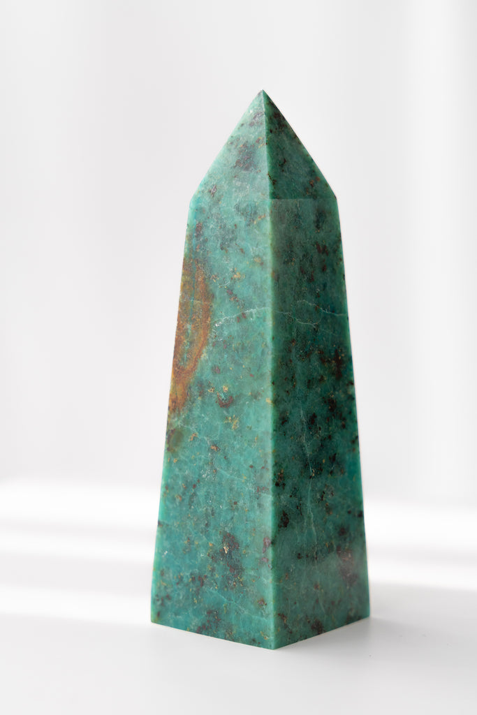 Chrysocolla point crystal rare