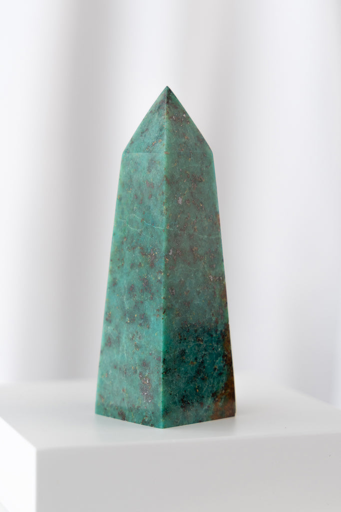 Chrysocolla point crystal rare