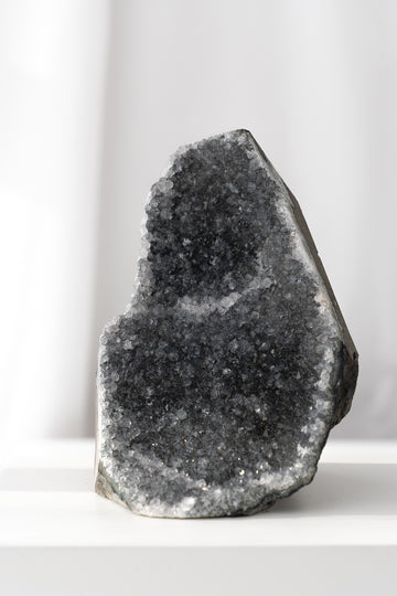 Black Amethyst Cutbase cave geode crystal