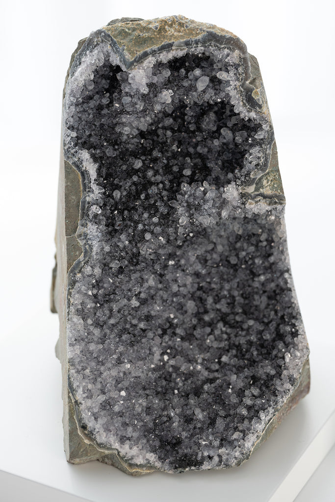 Black Amethyst Cutbase cave geode crystal