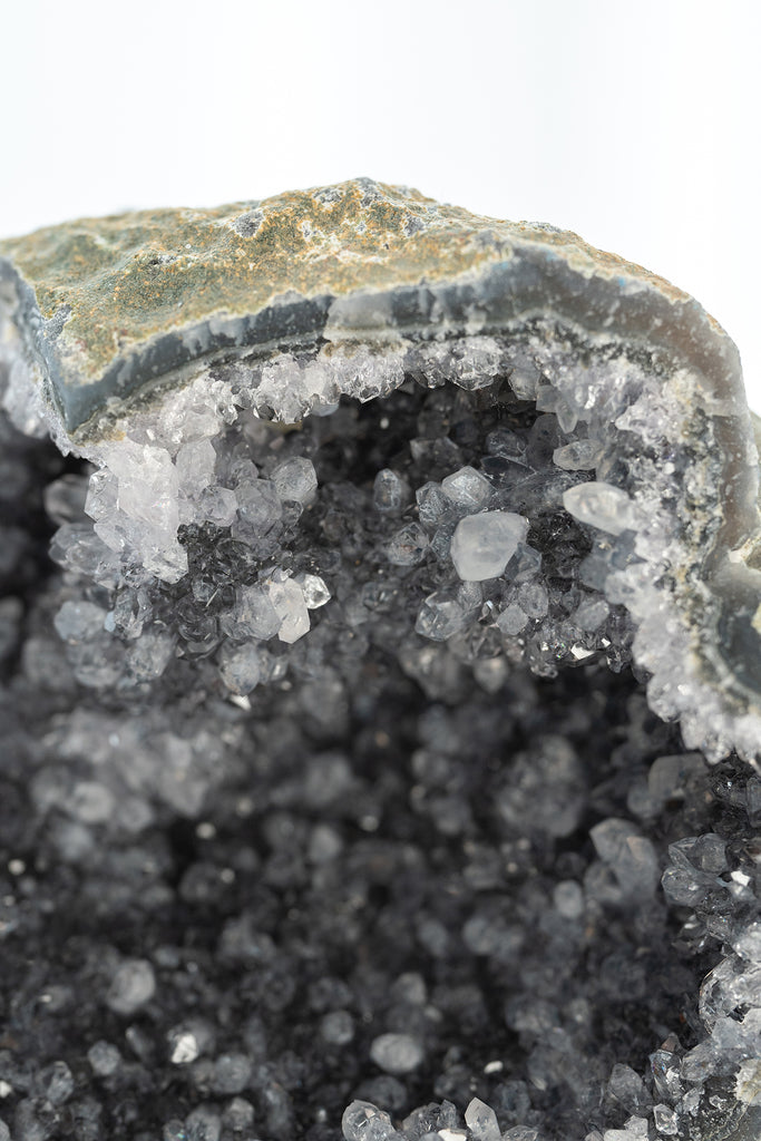 Black Amethyst Cutbase cave geode crystal