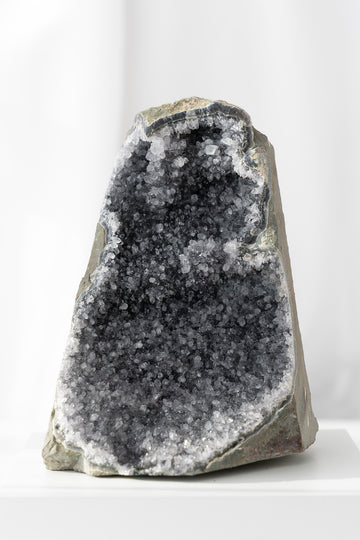 Black Amethyst Cutbase cave geode crystal