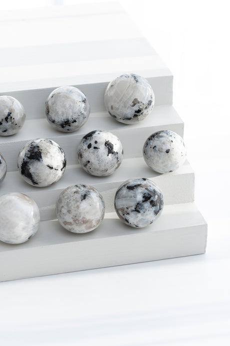 Moonstone spheres