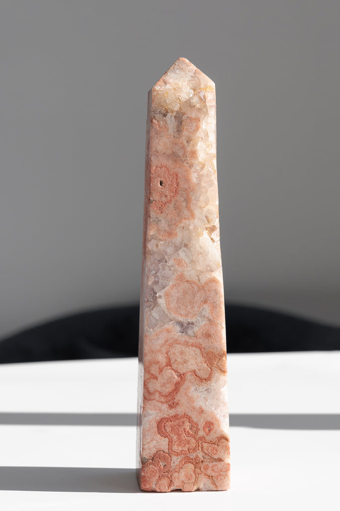 pink amethyst obelisk druzy