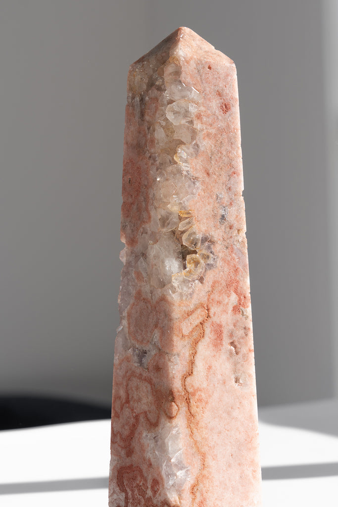 pink amethyst obelisk druzy