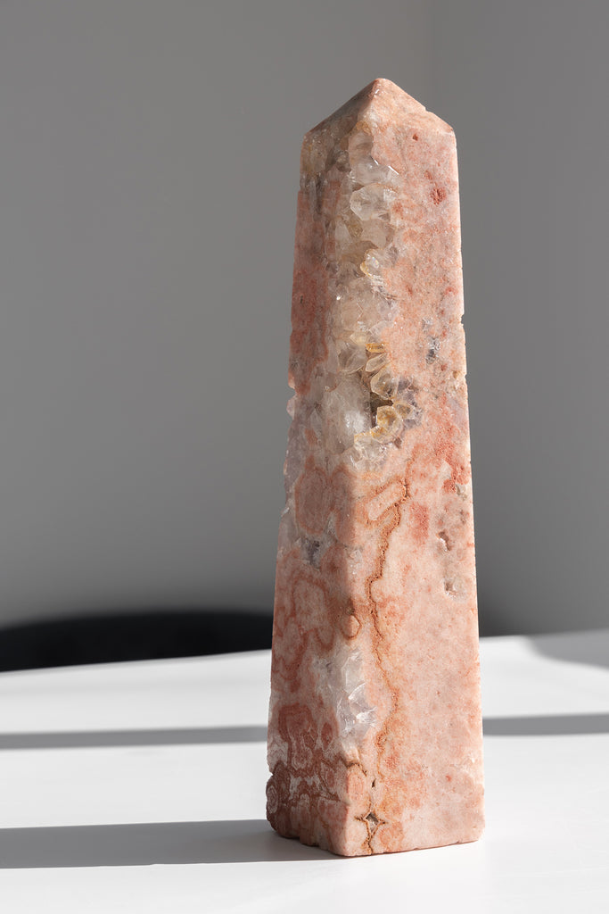 pink amethyst obelisk druzy